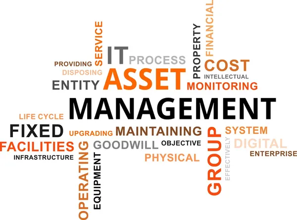 Word cloud - asset management — Stock Vector