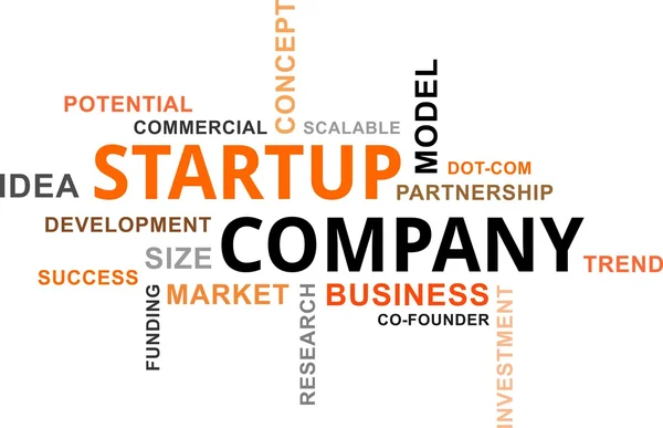 Word cloud - startup company — Stock Vector