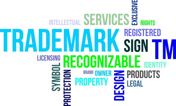 Word cloud - trademark — Stock Vector