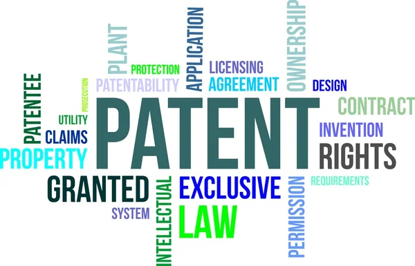 Chmura słowa - patent — Wektor stockowy