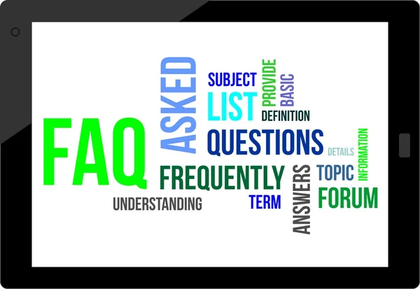 Word cloud - faq — Stock Vector