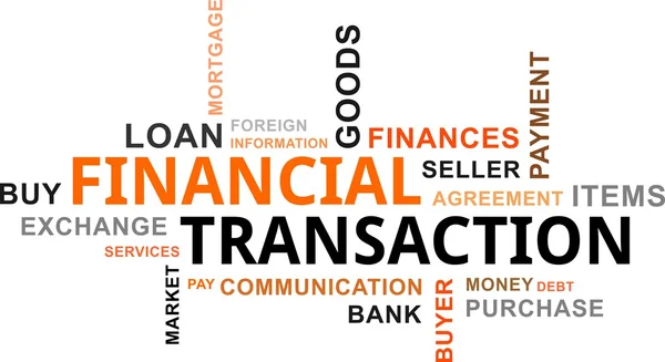 Word cloud - financiële transactie — Stockvector