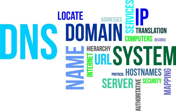 Nube de palabras - dns — Archivo Imágenes Vectoriales