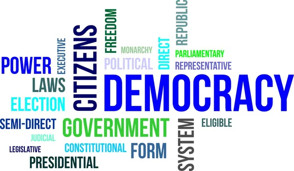 Word cloud - demokrati — Stock vektor