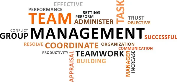 Word Cloud Team Management Related Items — Stockvector