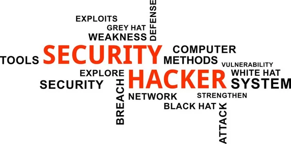 Word Cloud Security Hacker Related Items — Archivo Imágenes Vectoriales