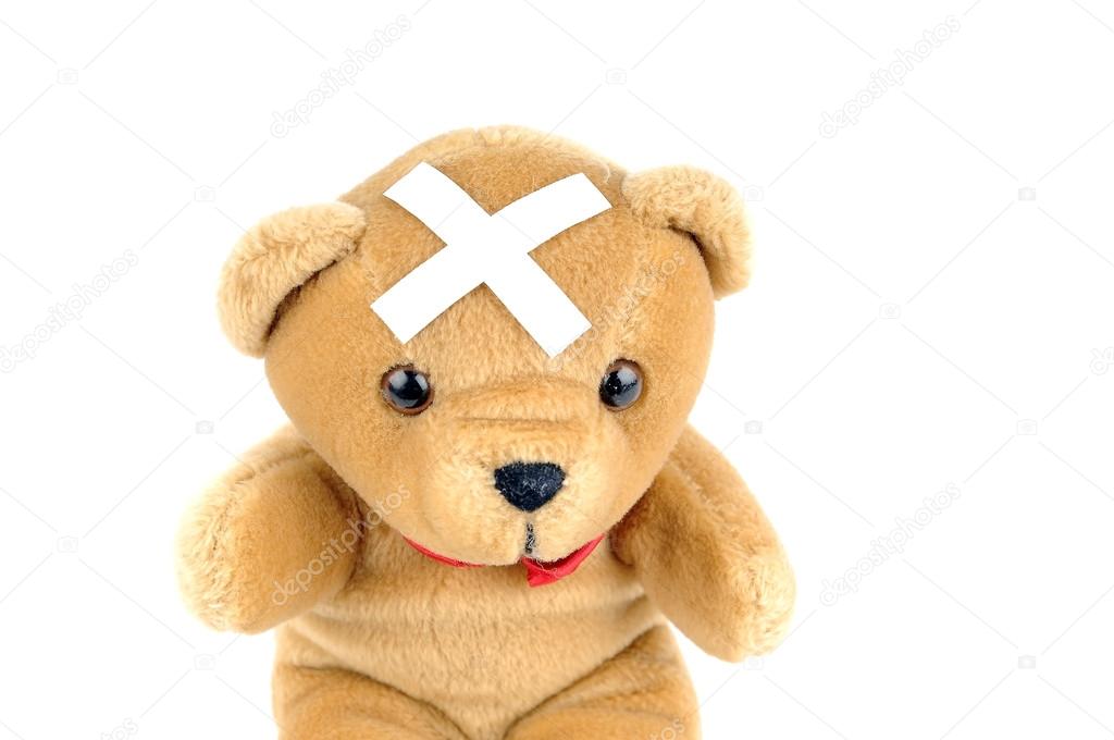 teddy bear with bandage