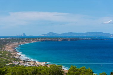 İspanya 'nın Balear Adalarındaki Formentera adasının manzarası.