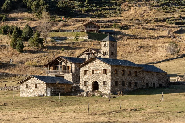 Petite Ville Automne Dans Vallée Des Incles Andorre Vall Ncles — Photo