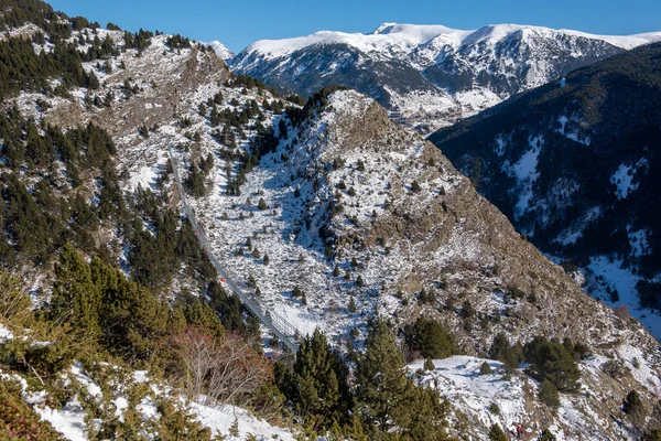 Montañas Nevadas Los Pirineos Andorra Invierno — Foto de Stock