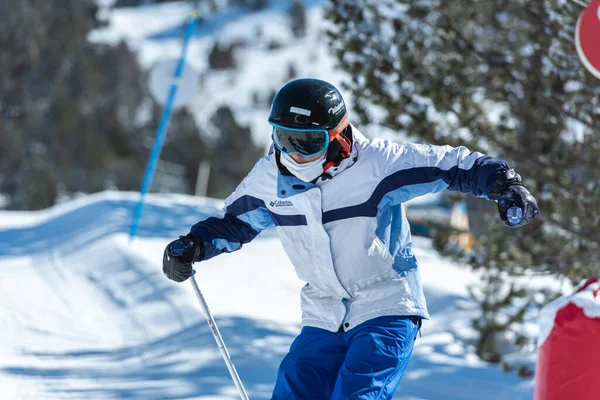 Grandvalira Andorra 2022 März Skifahren Auf Den Pisten Des Skigebiets — Stockfoto