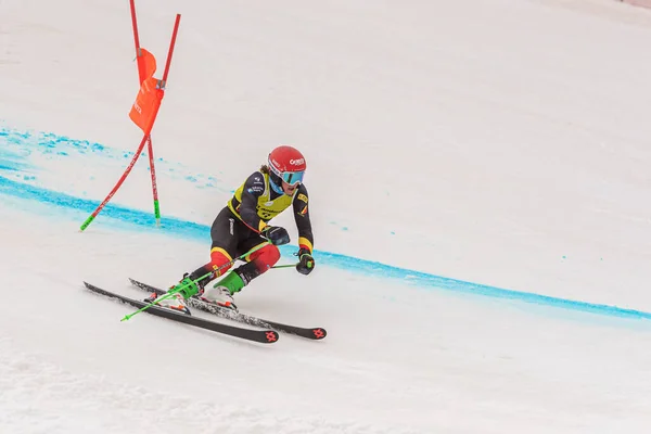 Grandvalira Andorra 2022 Března Sam Maes Bel Soutěží Pánském Obřím — Stock fotografie