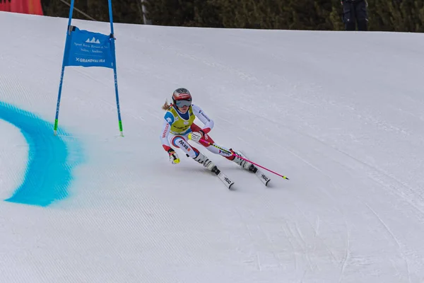 Grandvalira Andorra 2022 Março Jasmina Suter Sui Competindo Womens Giant — Fotografia de Stock