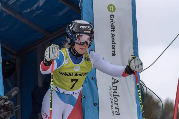Grandvalira Andorra 2022 Marzo Vivianne Haerri Sui Gareggia Nello Slalom — Foto Stock