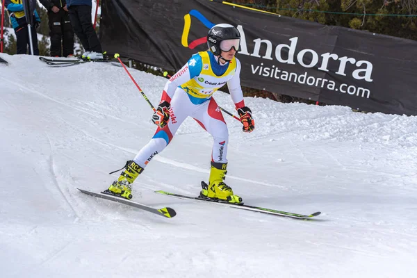Grandvalira Andorra 2022 Marzo Simone Wild Sui Compitiendo Womens Giant — Foto de Stock