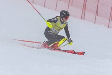 Grandvalira, Andorra: 20 Mart 2022: Rosa POHJOLAINEN FIN EUROPA CUP Finalleri 'nde Kadınlar Slalom' da yarışıyor.