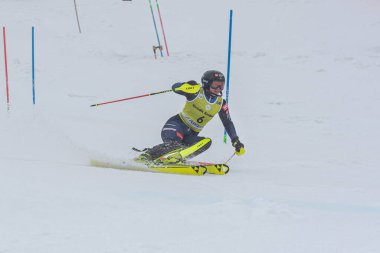 Grandvalira, Andorra: 20 Mart 2022: Rosa POHJOLAINEN FIN EUROPA CUP Finalleri 'nde Kadınlar Slalom' da yarışıyor.