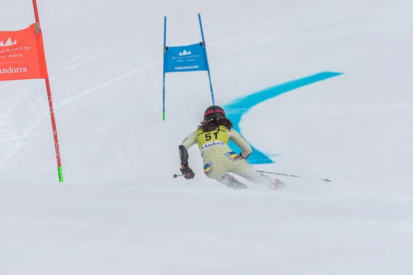 Grandvalira Andorra 2022 Mars Iria Medinaand Tävlar Womens Slalom Europa — Stockfoto