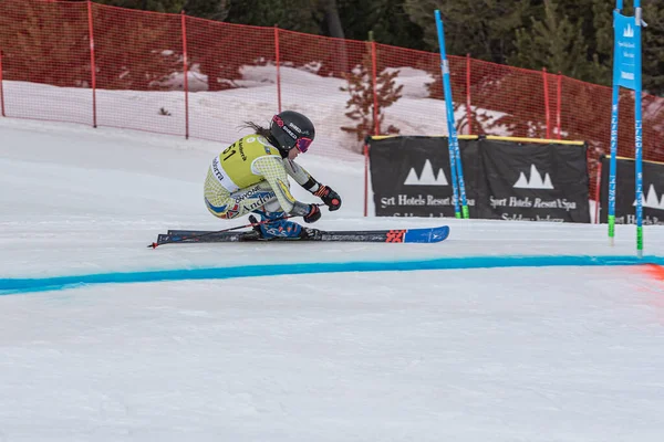 Grandvalira Andorra 2022 Março Iria Medinaand Competindo Womens Slalom Europa — Fotografia de Stock