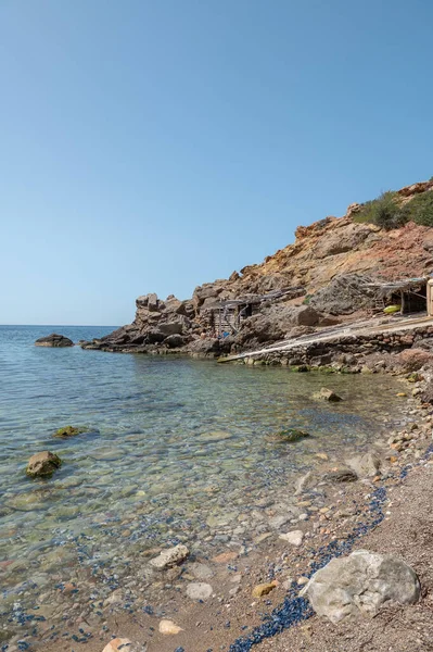 Playa Calo Illa Isla Ibiza España Verano 2022 —  Fotos de Stock