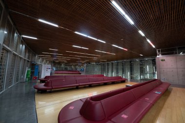 Toulouse, France. 2022 May 02 . Waiting room at Toulouse Blagnac Airport in France in the summer of 2022.