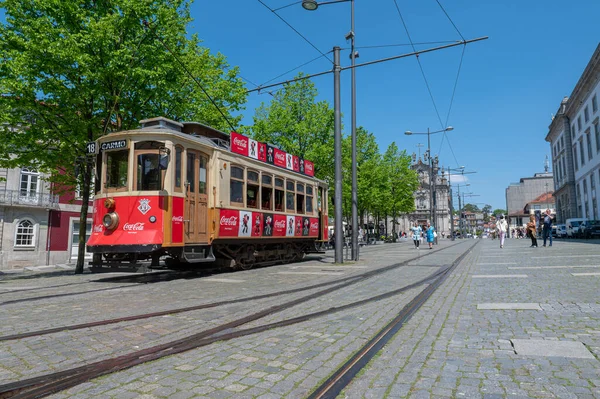 Porto Portugal 2022 May Old Tram Carmo Stop Iglesia Del — Stock Photo, Image
