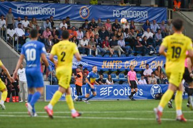 Andorra La Vella, Andorra. 22 Mayıs 2022. 2022 'de FC Andorra 1 ile UCAM Murcia arasındaki ilk RFEF karşılaşmasında yer alan oyuncular.