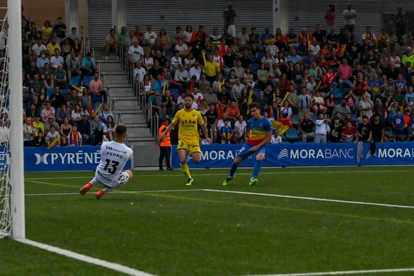 Andorra La Vella, Andorra. 22 Mayıs 2022. 2022 'de FC Andorra 1 ile UCAM Murcia arasındaki ilk RFEF karşılaşmasında yer alan oyuncular.