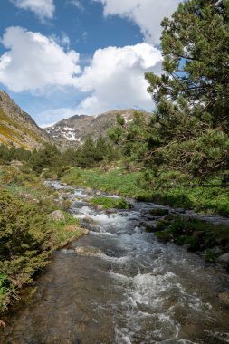2022 baharında Andorra 'daki Vall de Incles' ın manzarası..