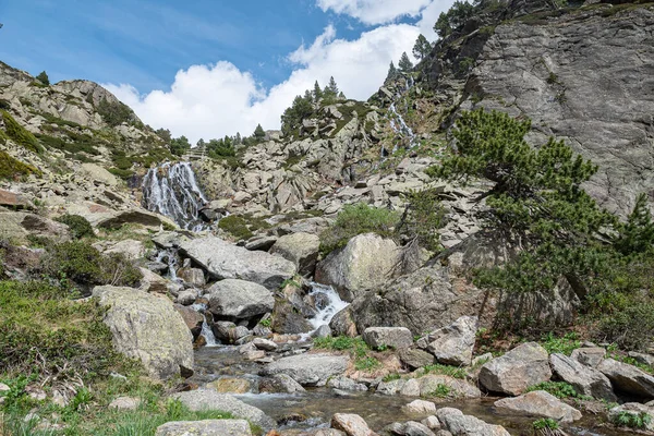 Waterfall Vall Incles Andorra Spring 2022 — Stock Photo, Image