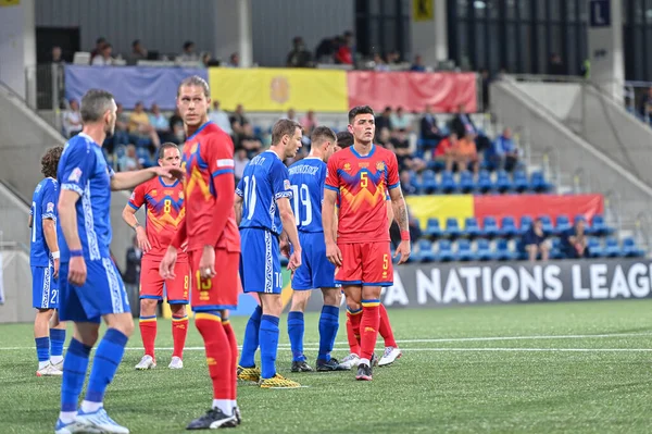 Andorra Vella Andorra 2022 Junio Jugadores Acción Partido Liga Naciones — Foto de Stock