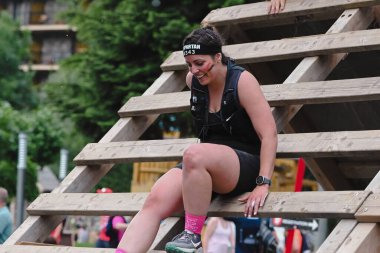 Encamp, Andorra: 11 Haziran 2022: 11 Haziran 2022 tarihinde Andorra 'da düzenlenen 2020 Sparta Yarış Engelli Yarış Yarışına yarışmacılar katıldı..