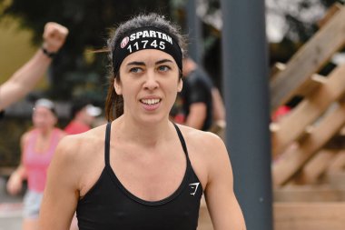 Encamp, Andorra: 11 Haziran 2022: 11 Haziran 2022 tarihinde Andorra 'da düzenlenen 2020 Sparta Yarış Engelli Yarış Yarışına yarışmacılar katıldı..