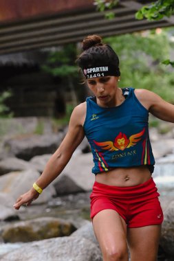 Encamp, Andorra: 11 Haziran 2022: 11 Haziran 2022 tarihinde Andorra 'da düzenlenen 2020 Sparta Yarış Engelli Yarış Yarışına yarışmacılar katıldı..