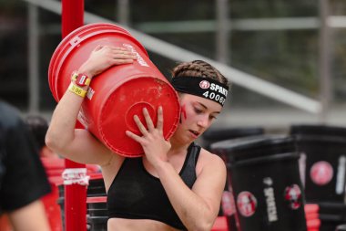 Encamp, Andorra: 11 Haziran 2022: 11 Haziran 2022 tarihinde Andorra 'da düzenlenen 2020 Sparta Yarış Engelli Yarış Yarışına yarışmacılar katıldı..