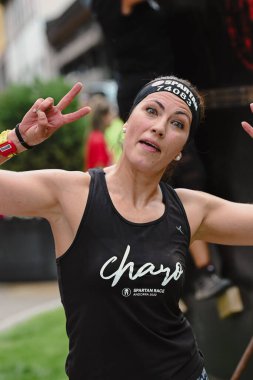 Encamp, Andorra: 11 Haziran 2022: 11 Haziran 2022 tarihinde Andorra 'da düzenlenen 2020 Sparta Yarış Engelli Yarış Yarışına yarışmacılar katıldı..