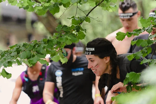 Encamp Andorra 2022 Junho Competidores Participam Desafio Corrida Obstáculos Espartanos — Fotografia de Stock