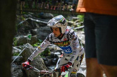 Sant Julia de Loria, Andorra . 18 Haziran 2022. ANDORRA FIM TRIALGP - 1. GÜN Dünya Şampiyonası, ANDORRA FIM Dünya Şampiyonası sırasındaki sürücüler 18 Haziran 2022 'de Sant Julia, Andorra' da.