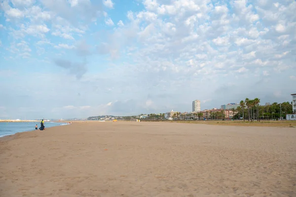 Закат Пляже Кома Руга Таррагоне Испания — стоковое фото
