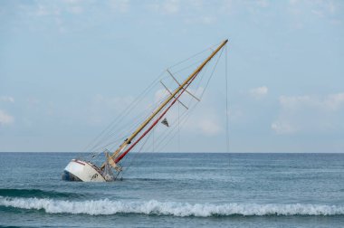 Coma Ruga, Spain . 2022 June 30 . Boats in the port at Comarruga beach in Tarragona, Spain.
