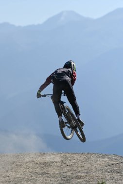 Vallnord, Andorra . July 14 2022 . UCI Mountain Bike World Cup 2022 - DAY 1, Rider in action during the Women s Downhill Training of the UCI Mountain Bike World Cup in La Massana,