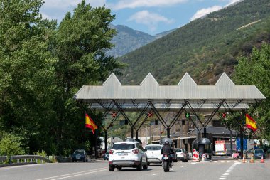 Fraga de Moles, Spain. 2022 July 20 . Hispanic - Andorran border that divides the countries of Andorra and Spain in the summer of 2022.