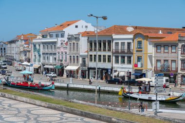 Aveiro, Portekiz. 12 Mayıs 2022. 2022 yazında Portekiz 'in Aveiro kentinin merkezinde bir panorama.