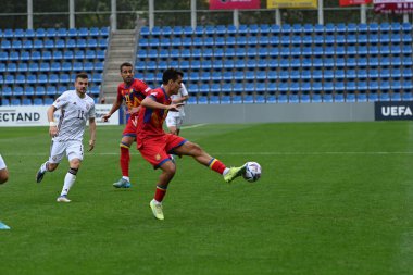 ANDORRA LA VELLA - 25 Kasım 2022 tarihinde Andorra la Vella, Andorra, Andorra 'da oynanan UEFA Uluslar Ligi D-6 etap maçı sırasındaki oyuncular.