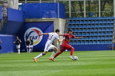 ANDORRA LA VELLA - 25 Kasım 2022 tarihinde Andorra la Vella, Andorra, Andorra 'da oynanan UEFA Uluslar Ligi D-6 etap maçı sırasındaki oyuncular.