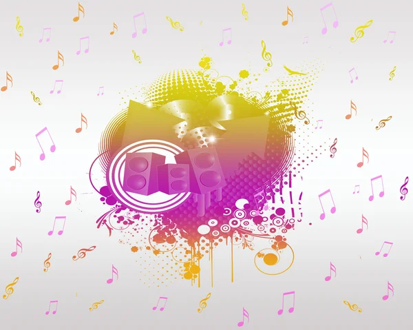 Muziek en Opmerking backround — Stockvector