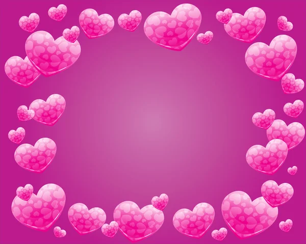 Ροζ καρδιά πλαίσιο backround — Διανυσματικό Αρχείο