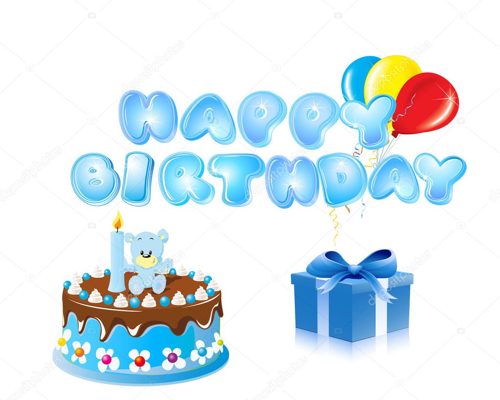Concept D Anniversaire Heureux Avec Gateaux Ballons Et Confettis Image Vectorielle Deep76 C