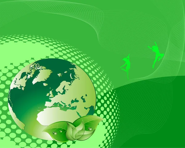 Verde globo natural de fondo — Vector de stock