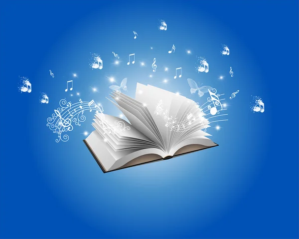 mavi soyut kitap ve melodi artalanları